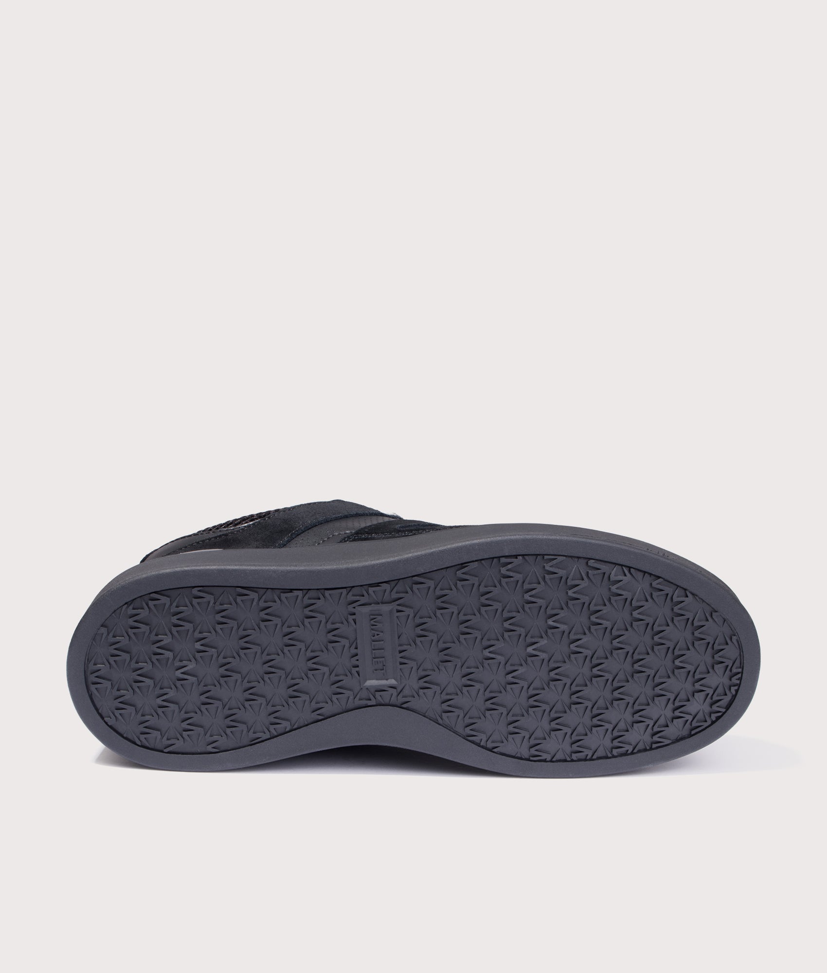 Mallet Fenchurch Trainers in Triple Black at EQVVS Menswear. Tread shot.