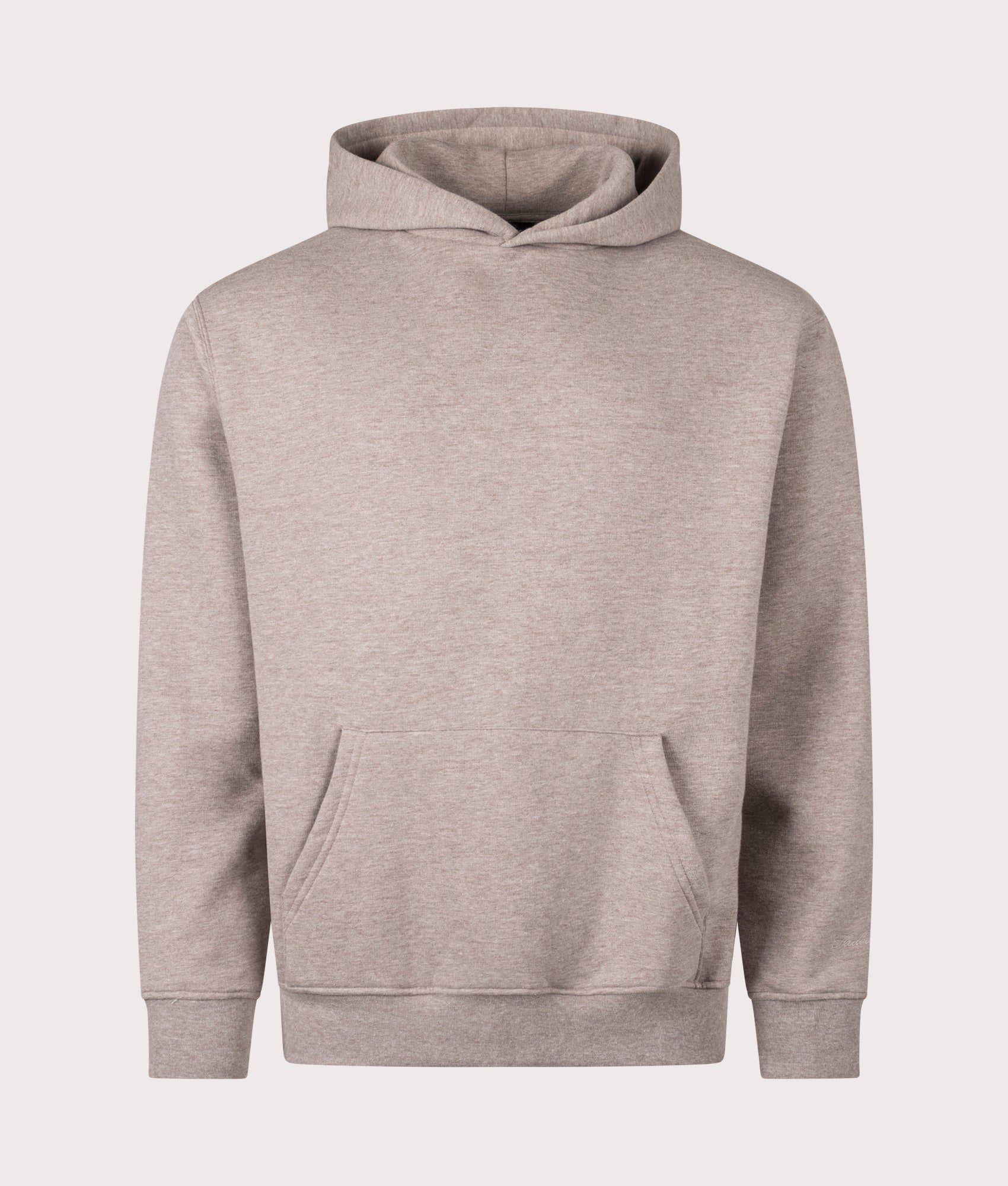 FADED Box Fit Hoodie in Brown Marl at EQVVS Menswear. Front shot. 