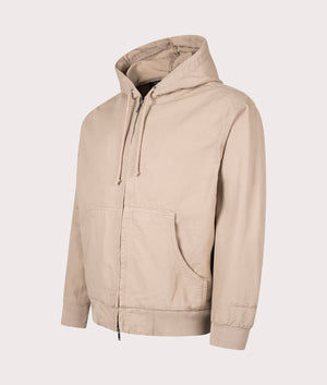 Faded Core Canvas Jacket in light brown at EQVVS Menswear. Angled front shot.
