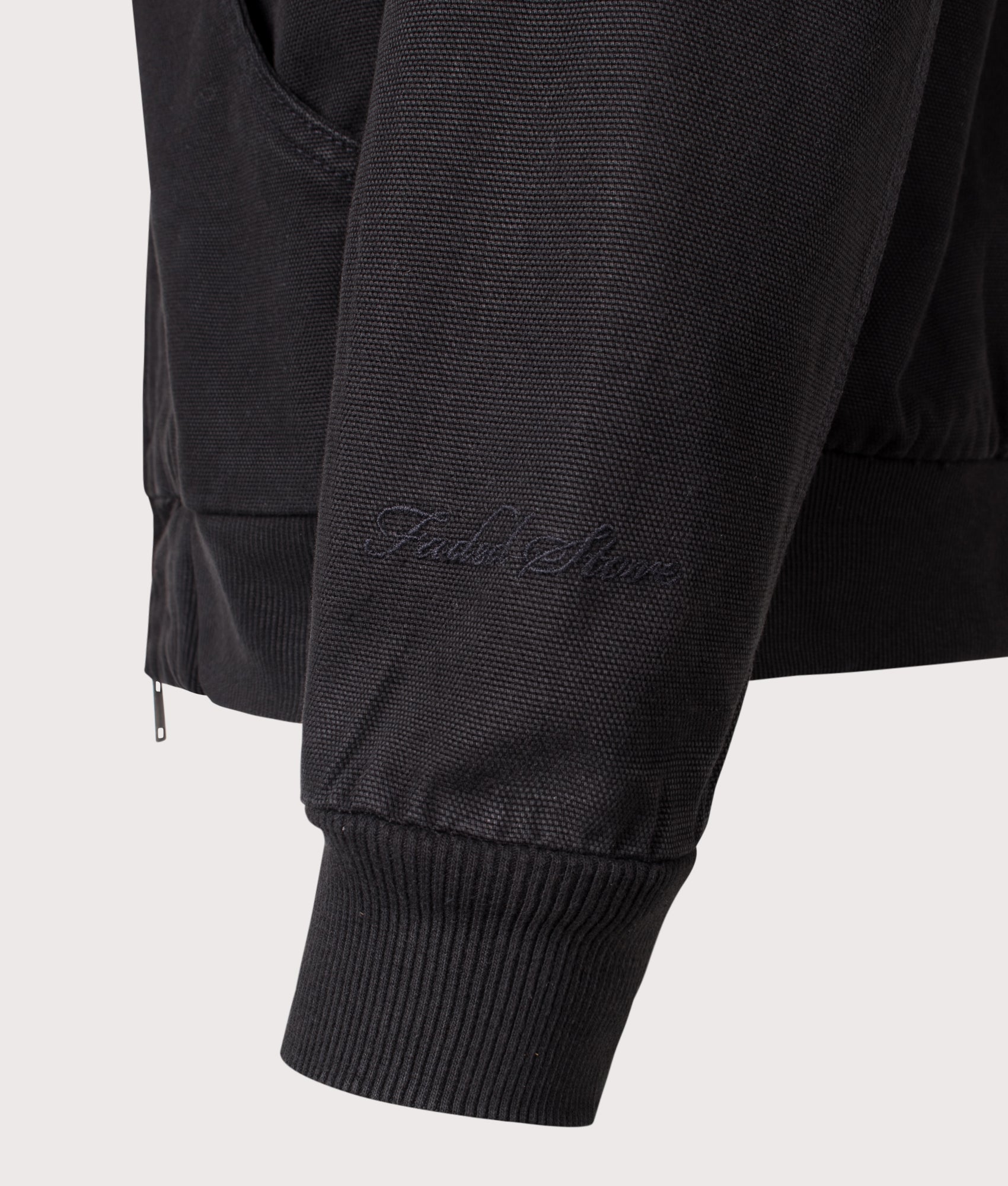 Core Canvas Jacket by FADED Store in Washed Black. Shot by EQVVS. Detail shot.