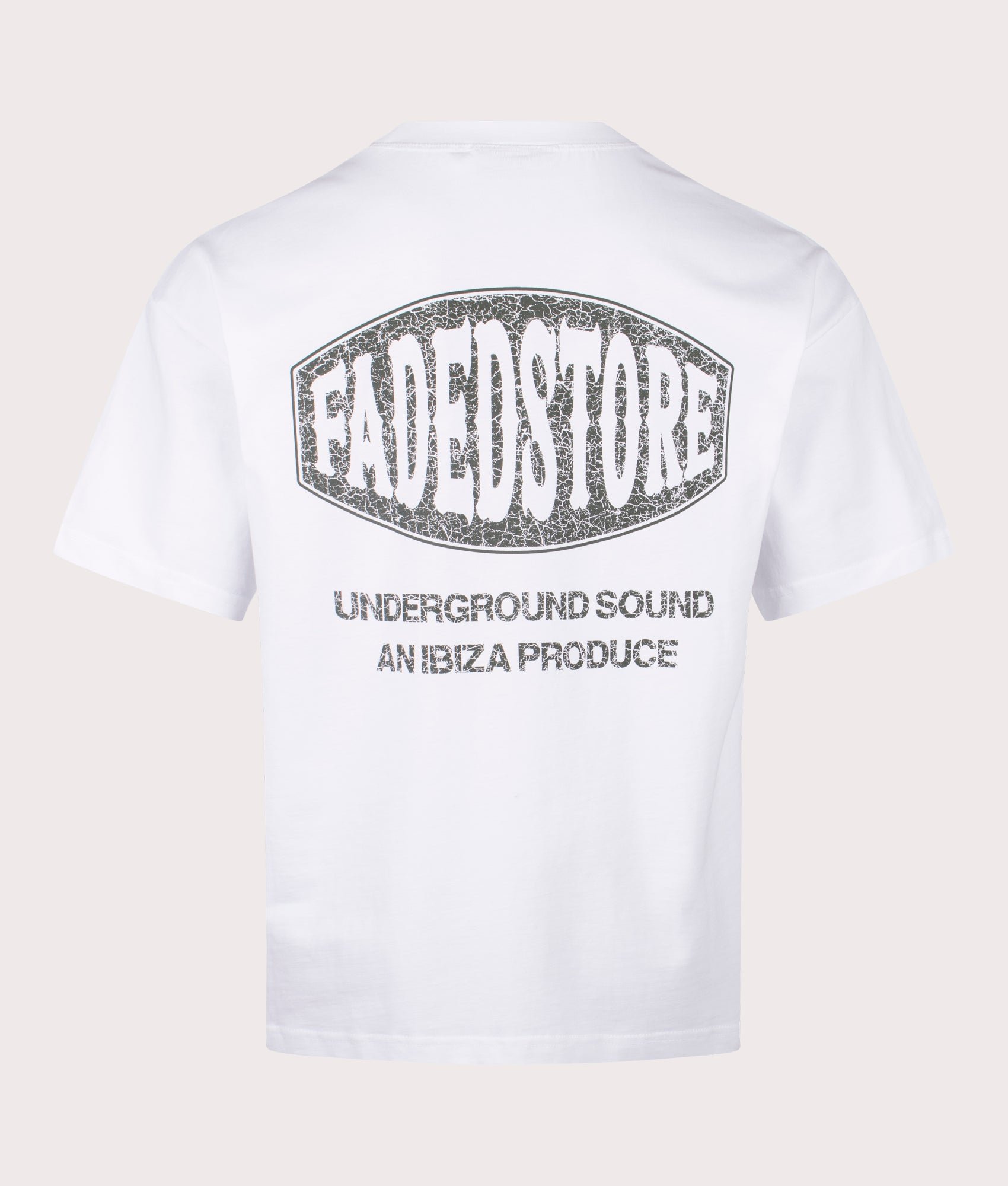 FADED Oval T-Shirt in white at EQVVS Menswear. Back shot.