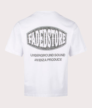 FADED Oval T-Shirt in white at EQVVS Menswear. Back shot.