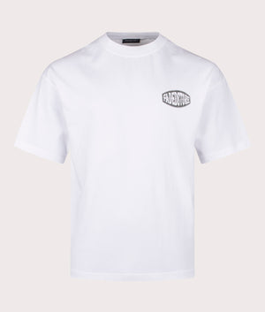 FADED Oval T-Shirt in white at EQVVS Menswear. Front Shot.
