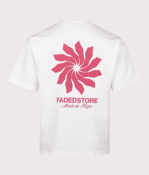 Relaxed Fit Tribal Flower T-Shirt in Off White| Faded | Shot at EQVVS | Back shot 