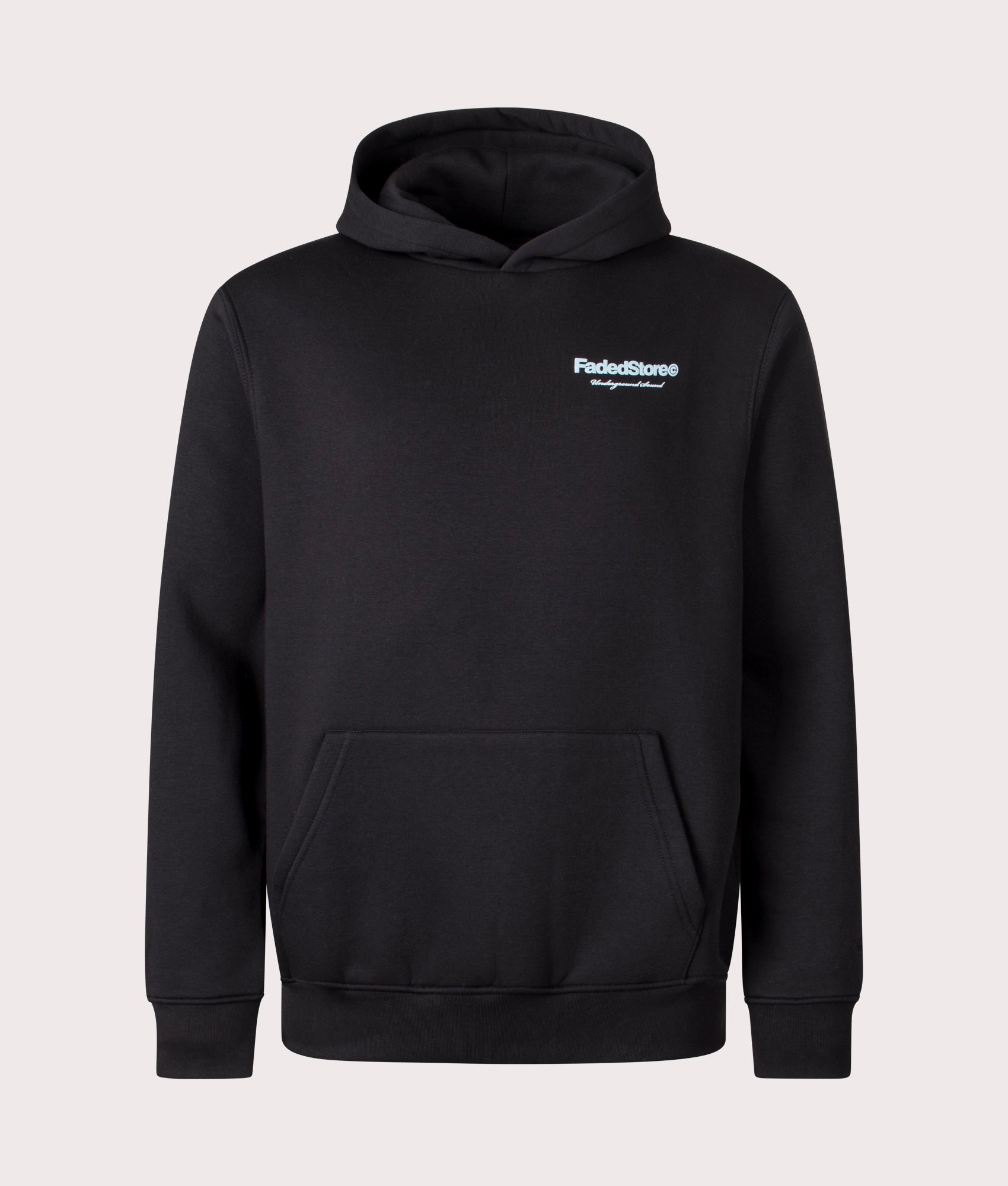 Faded Core Back Print Hoodie in Black at EQVVS Menswear.