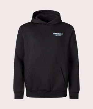 Core Back Print Hoodie in Black | Faded | EQVVS | Front shot 