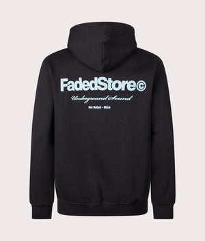 Core Back Print Hoodie in Black | Faded | EQVVS | Back shot 