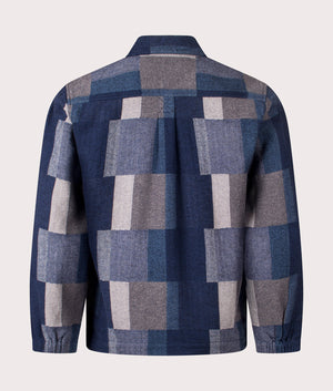 Japanese Patchwork Tech Overshirt in Navy | 100% Cotton | Universal Works | EQVVS | Back shot 