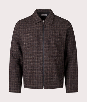 Cedar Check Zip Shirt in Brown | Wool Blend | Universal Works | EQVVS | Front shot 