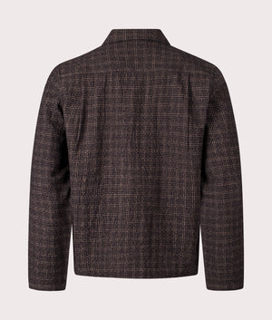 Cedar Check Zip Shirt in Brown | Wool Blend | Universal Works | EQVVS | Back shot 