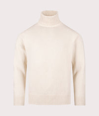 Roll Neck Sweatshirt: Ecru 
