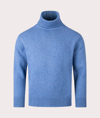 Roll Neck Sweatshirt: Pale Blue 