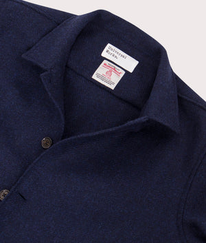 Harris Tweed Easy Jacket in Indigo | 100% Wool | Universal Works | EQVVS | Front detail shot 