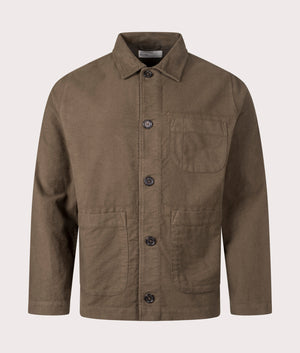 Comfort Moleskin Field Jacket in Khaki | 100% Cotton | Universal Works | EQVVS | Front shot 