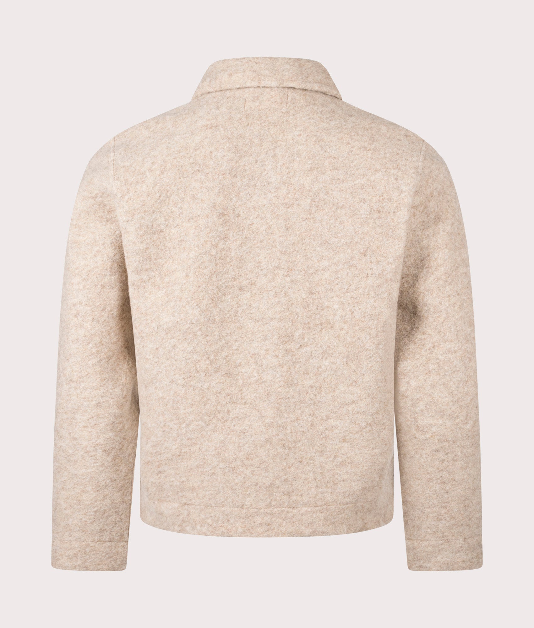 Uniform Jacket in Fawn. Wool-blend | Universal Works | Shot at EQVVS | Back shot 