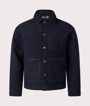 Uniform Jacket in Navy. Wool-blend | Universal Works | Shot at EQVVS | Front shot 