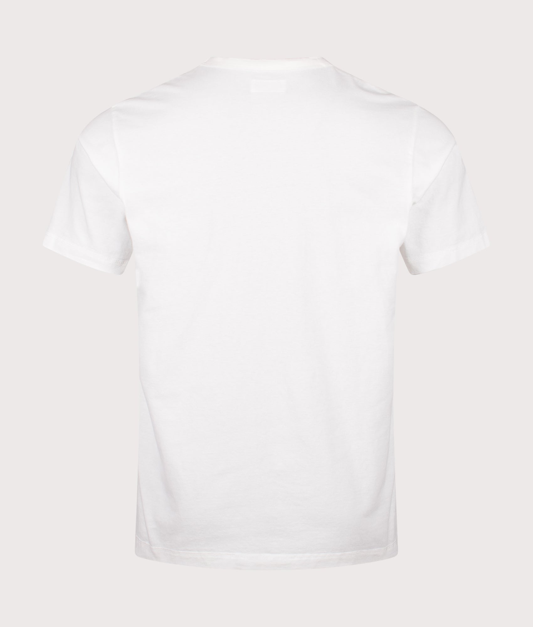 Universal Works Core Pocket T-Shirt in Antique White at EQVVS Menswear. Back shot.