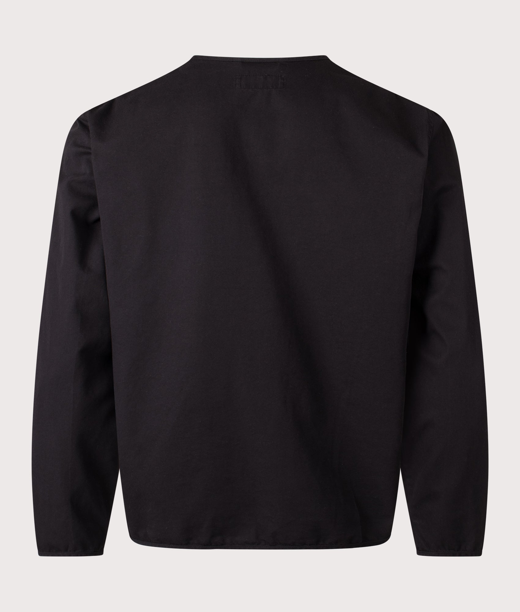 Universal Works Glider Short Jacket in Black at EQVVS Menswear. Back shot.