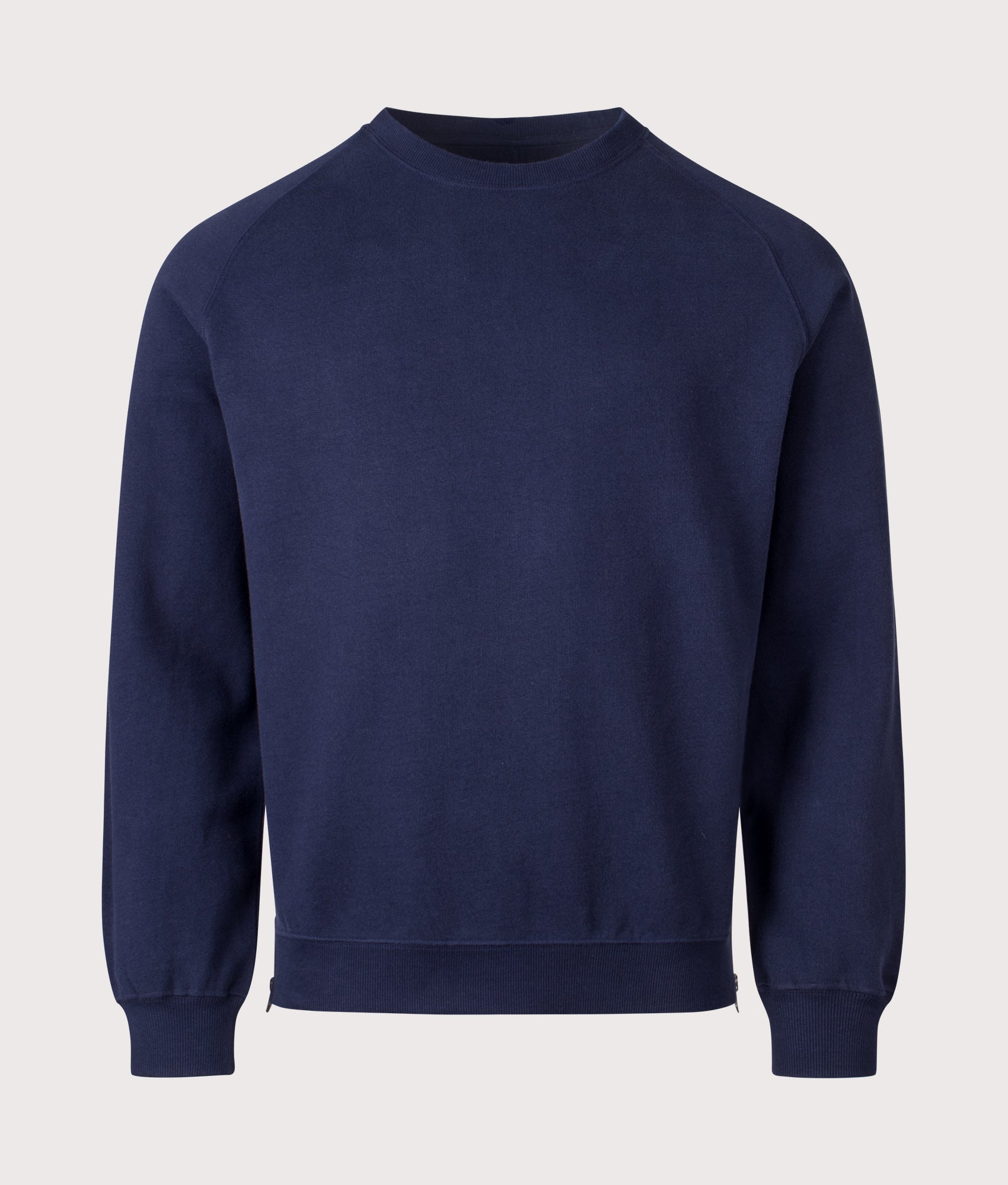 Universal Works Billy Sweatshirt in Navy at EQVVS Menswear. Front shot.