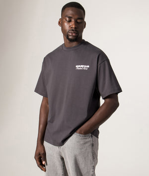 FADED Relaxed Fit NSC Tribe T-Shirt in Slate at EQVVS Menswear. Model front shot.
