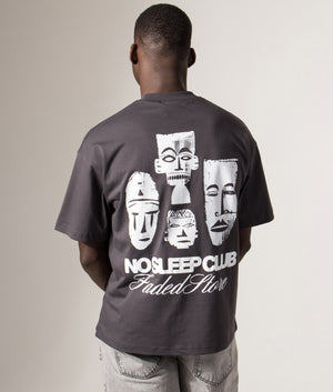 Relaxed Fit NSC Tribe T-Shirt in Slate | Faded | Shot at EQVVS | Back model shot 