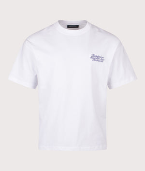 Relaxed Fit NSC Face T-Shirt in White | 100% Cotton | Faded | Shot at EQVVS | Front shot 