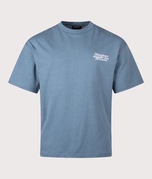 Relaxed Fit NSC Face T-Shirt in Basalt | 100% Cotton | Faded | Shot at EQVVS | Front shot 