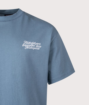 Relaxed Fit NSC Face T-Shirt in Basalt | 100% Cotton | Faded | Shot at EQVVS | Front detail shot 