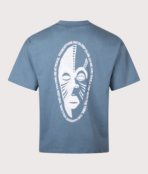 Relaxed Fit NSC Face T-Shirt in Basalt | 100% Cotton | Faded | Shot at EQVVS | Back shot 