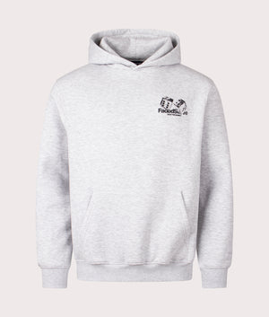 Relaxed Fit Dice Hoodie in Grey Marl | 100% Cotton | Faded | EQVVS | Front shot 