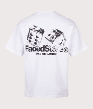 Relaxed Fit Take The Gamble T-Shirt in White. 100% Cotton | Barbour Lifestyle | Shot at EQVVS | Back shot 