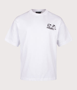 Relaxed Fit Take The Gamble T-Shirt in White. 100% Cotton | Barbour Lifestyle | Shot at EQVVS | Front shot 