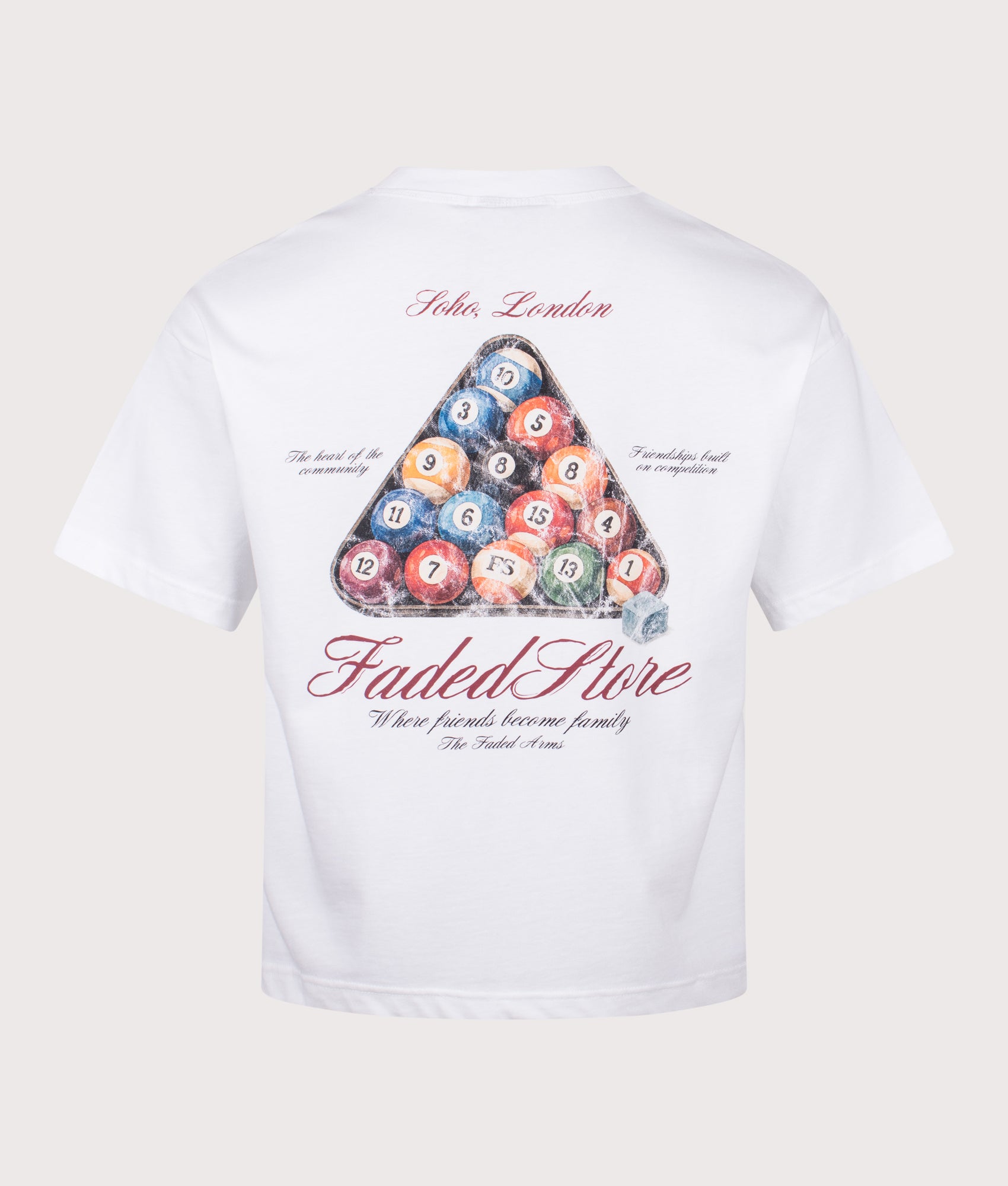 FADED Pool Table T-Shirt in white at EQVVS Menswear. Back shot.