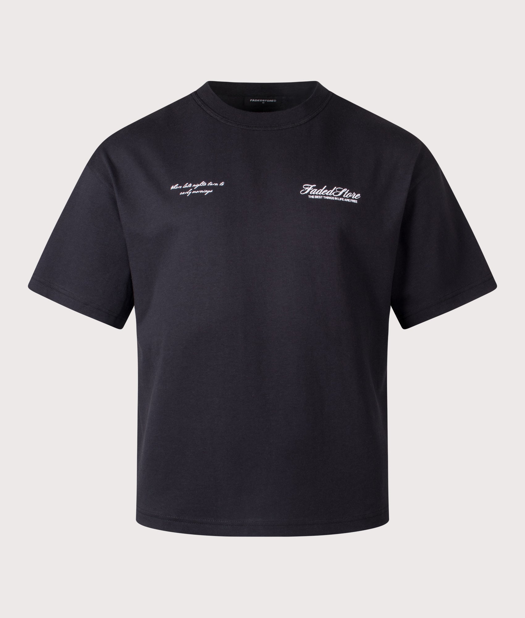 FADED Late Night T-Shirt in Black at EQVVS Menswear. Front shot.