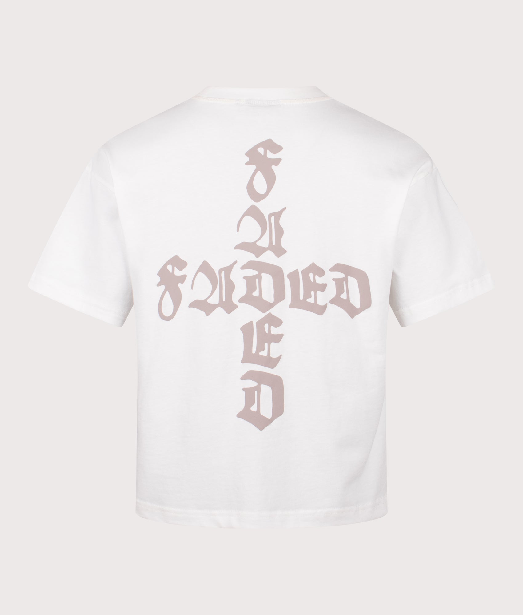 FADED Gothic T-Shirt in Off White at EQVVS Menswear. Back shot.