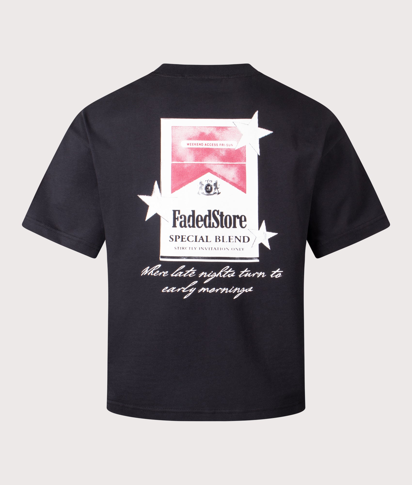 FADED Smoke T-Shirt in Black at EQVVS Menswear. Back shot.
