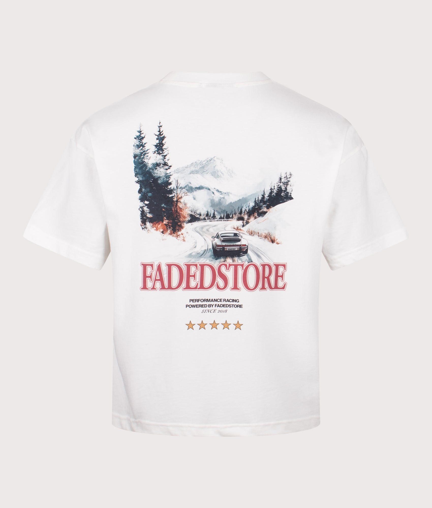FADED Alpine Tour T-Shirt in White at EQVVS Menswear. Back shot.