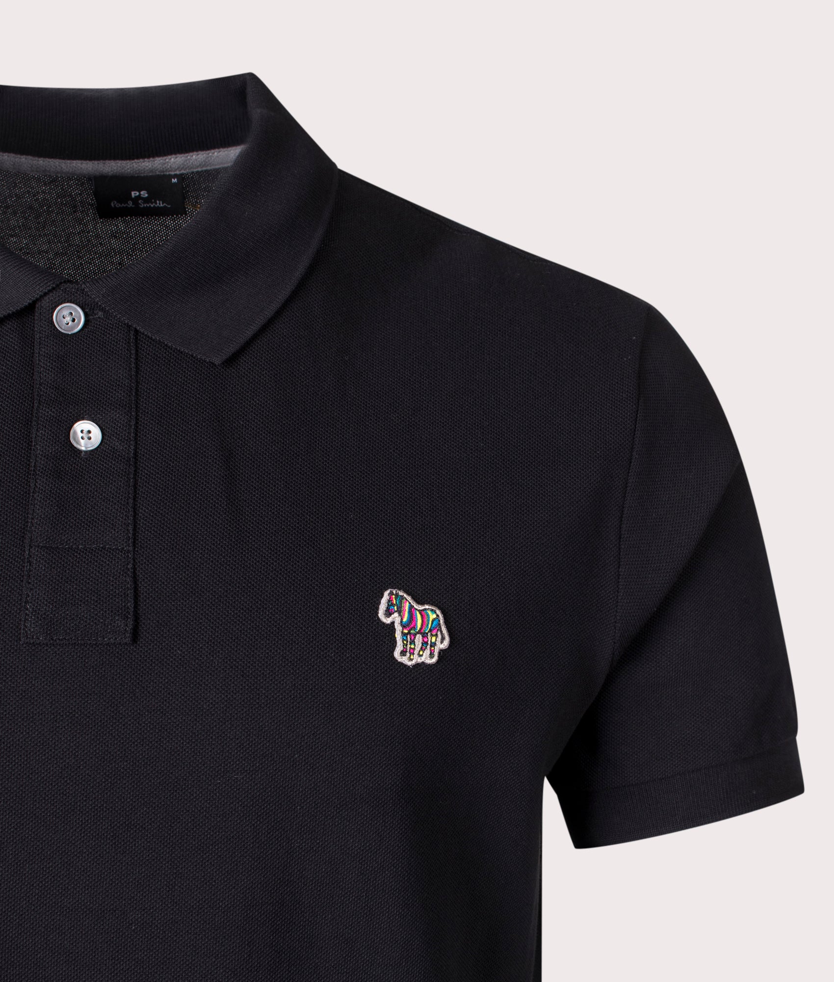 PS Paul Smith Zebra Polo Shirt in Black at EQVVS.