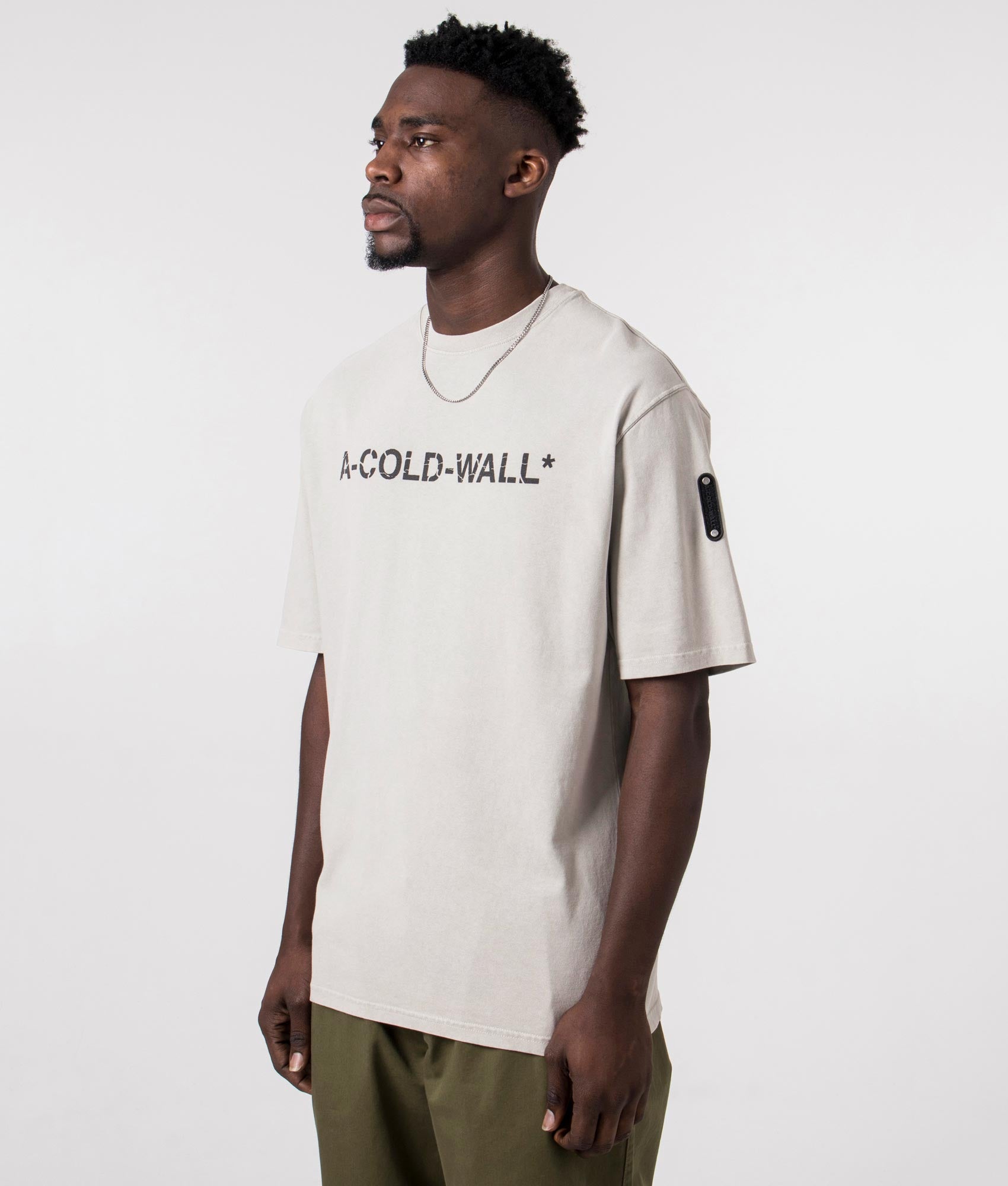 A-COLD-WALL Overdye Logo T-Shirt front side shot at EQVVS