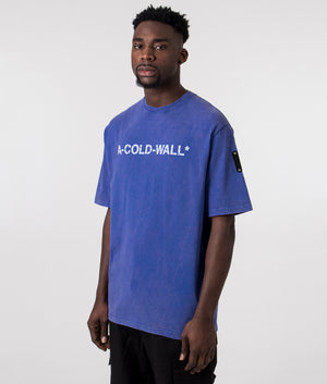 A-COLD-WALL Overdye Logo T-Shirt in volt blue front side shot at EQVVS