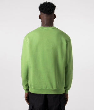 A Cold Wall Essential Sweatshirt in Volt Green Back Model Shot at EQVVS