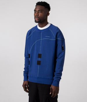 A-COLD-WALL Intersect Sweatshirt in volt blue side front shot at EQVVS