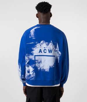 A-COLD-WALL Brushstroke Sweatshirt in volt blue back logo shot at EQVVS