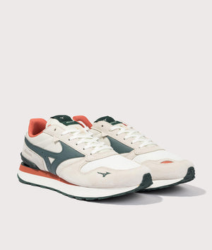 Mizuno Mizuno RB87 in Beige, Green and Orange Angle Shot at EQVVS