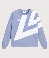 Relaxed Fit Washed Diamond Drill Sweatshirt: NEM Infinity/Brilliant White 