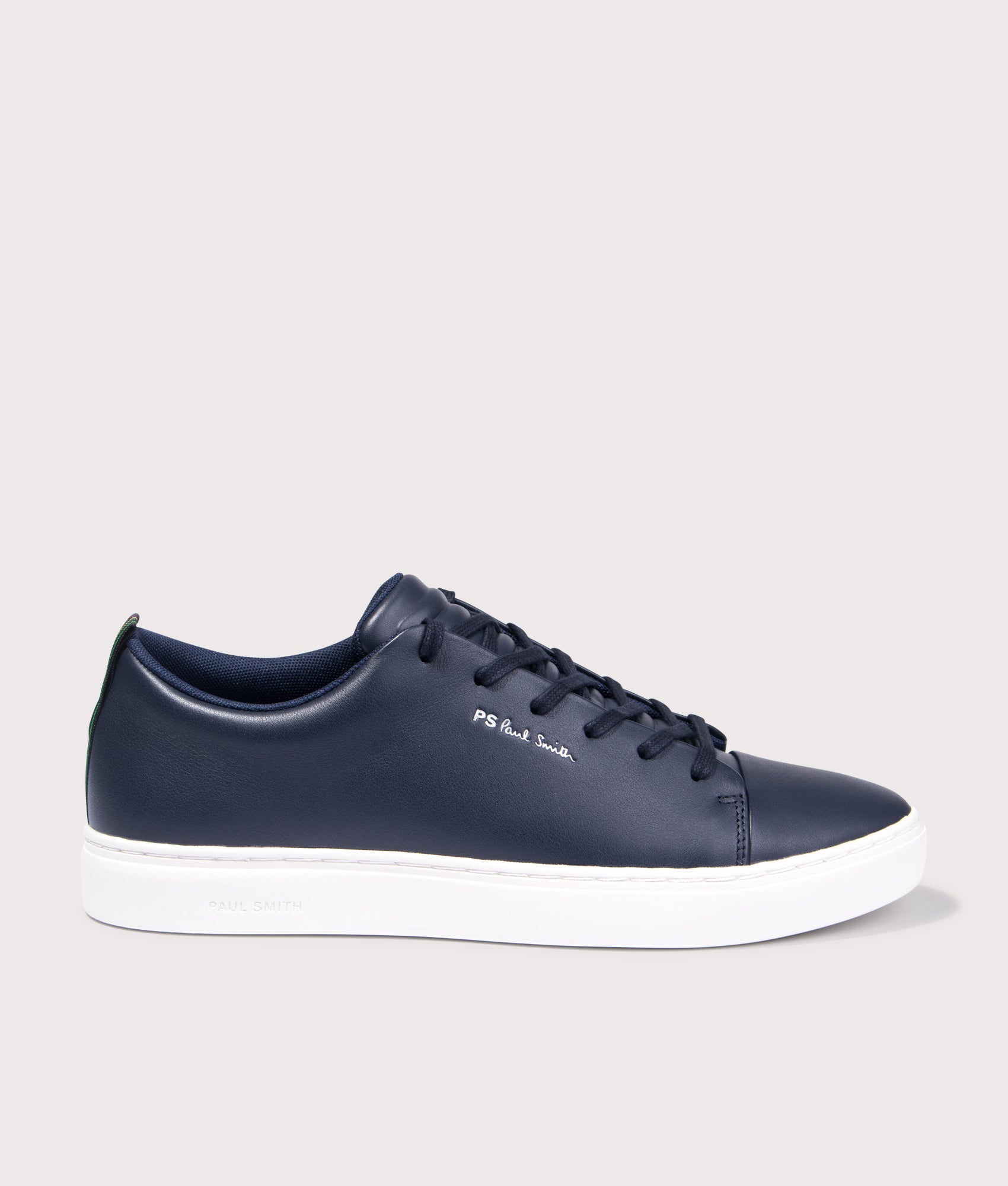 PS Paul Smith Lee Tape Trainers in Navy. Shot at EQVVS. Side shot. 