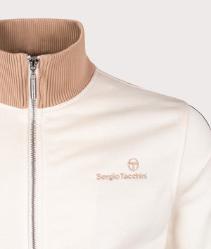 Adriano Track Top in Pearled Ivory by Sergio Tacchini. EQVVS Detail Shot.