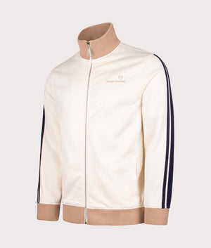 Adriano Track Top in Pearled Ivory by Sergio Tacchini. EQVVS Side Angle Shot.