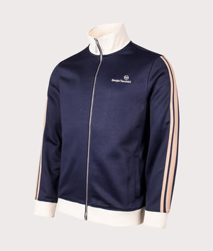 Adriano Track Top in Maritime Blue by Sergio Tacchini. EQVVS Side Angle Shot.