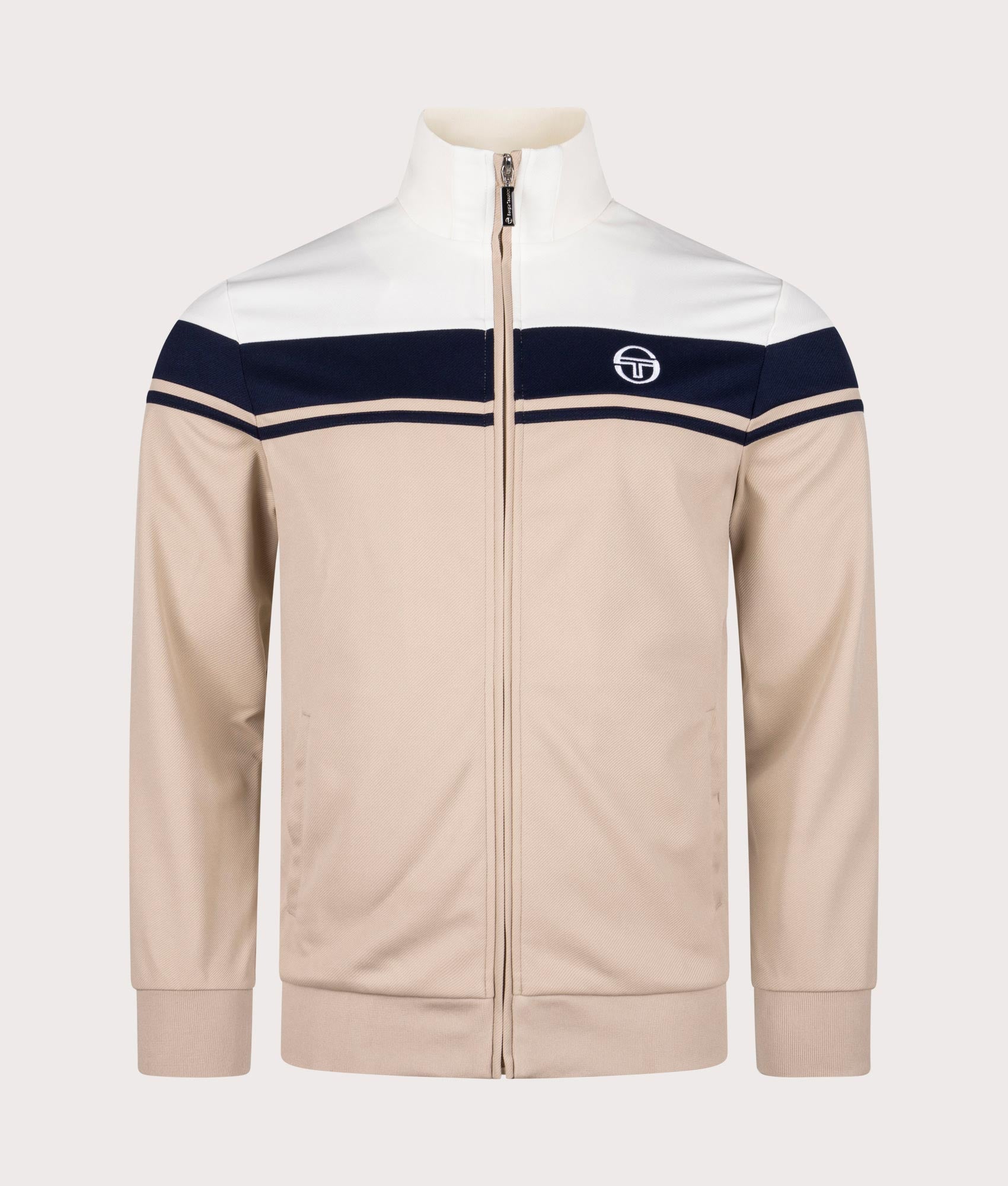 Damarindo Track Top in Humus by Sergio Tacchini. EQVVS Front Angle Shot.